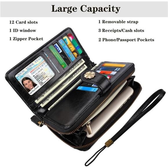 Wallets Multi Card Holder Clutch Leopard - Picture 4 of 7